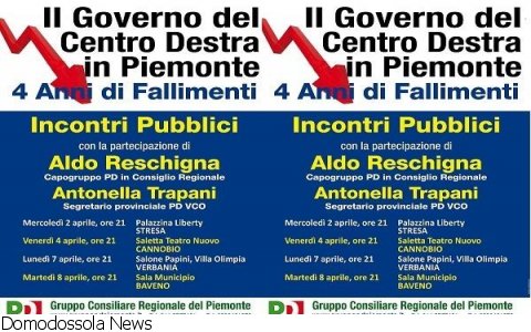 Domodossola
4 anni di fallimenti della destra in Piemonte